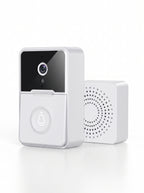 Timbre inteligente con cámara WiFi Nido en color blanco sobre fondo neutro