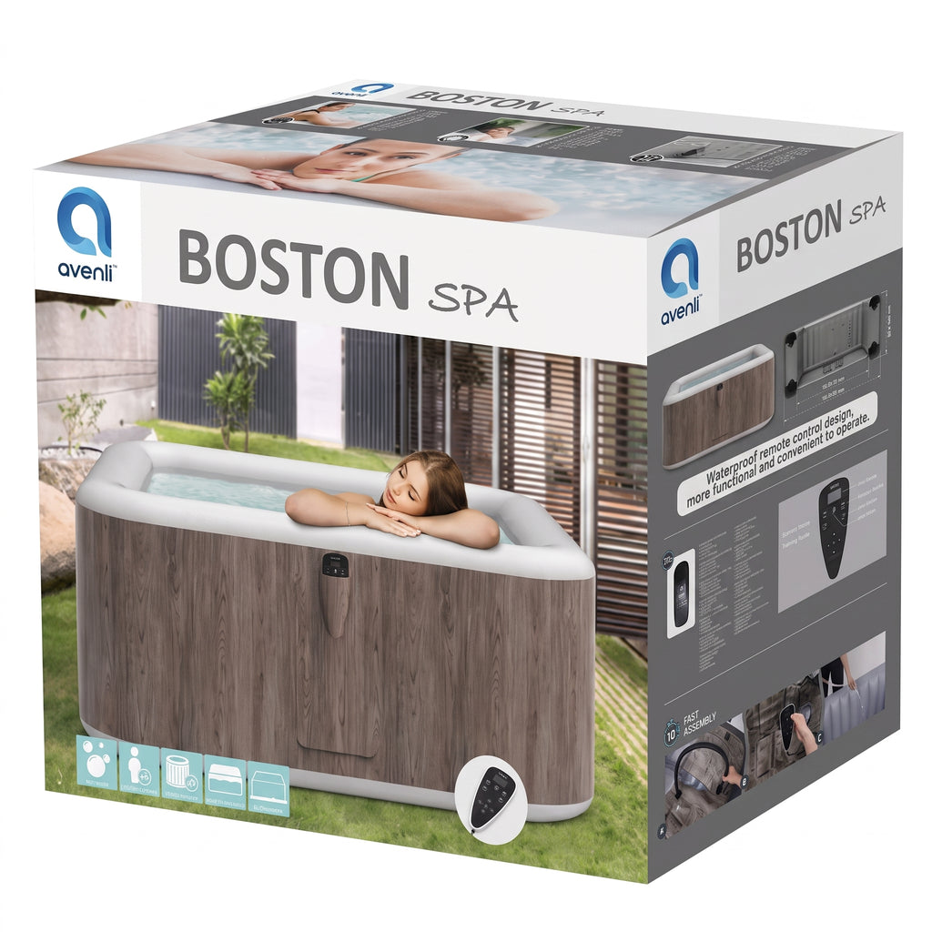 Jacuzzi inflable Avenli Boston Nido para 3 personas visto de frente